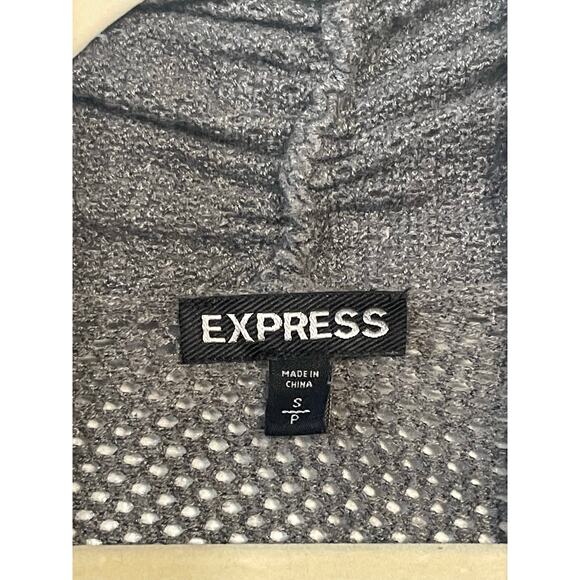 Express Open Front Cardigan Gray Mesh Small - Picture 2 of 8